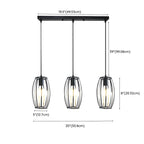 Industrial Black Geometric Adjustable Island Pendant Light