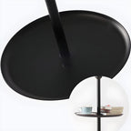 Traditional Drum Fabric Shade Standing Floor Lamp with Table
