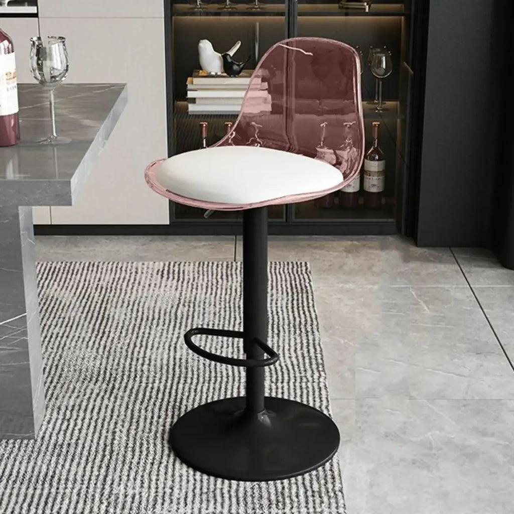 Minimalist Acrylic Swivel Bar Stools Cushion Bucket Seat