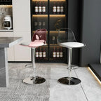 Minimalist Acrylic Swivel Bar Stools Cushion Bucket Seat