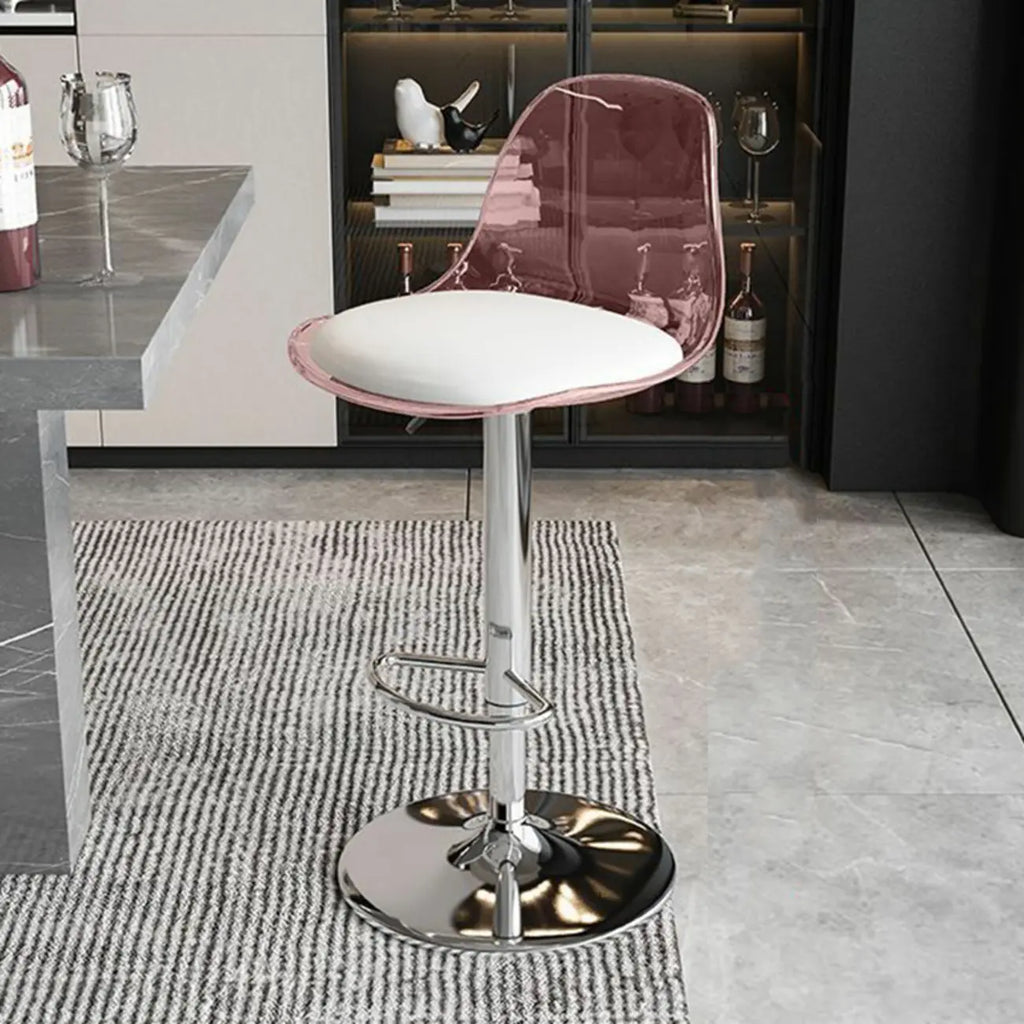 Minimalist Acrylic Swivel Bar Stools Cushion Bucket Seat