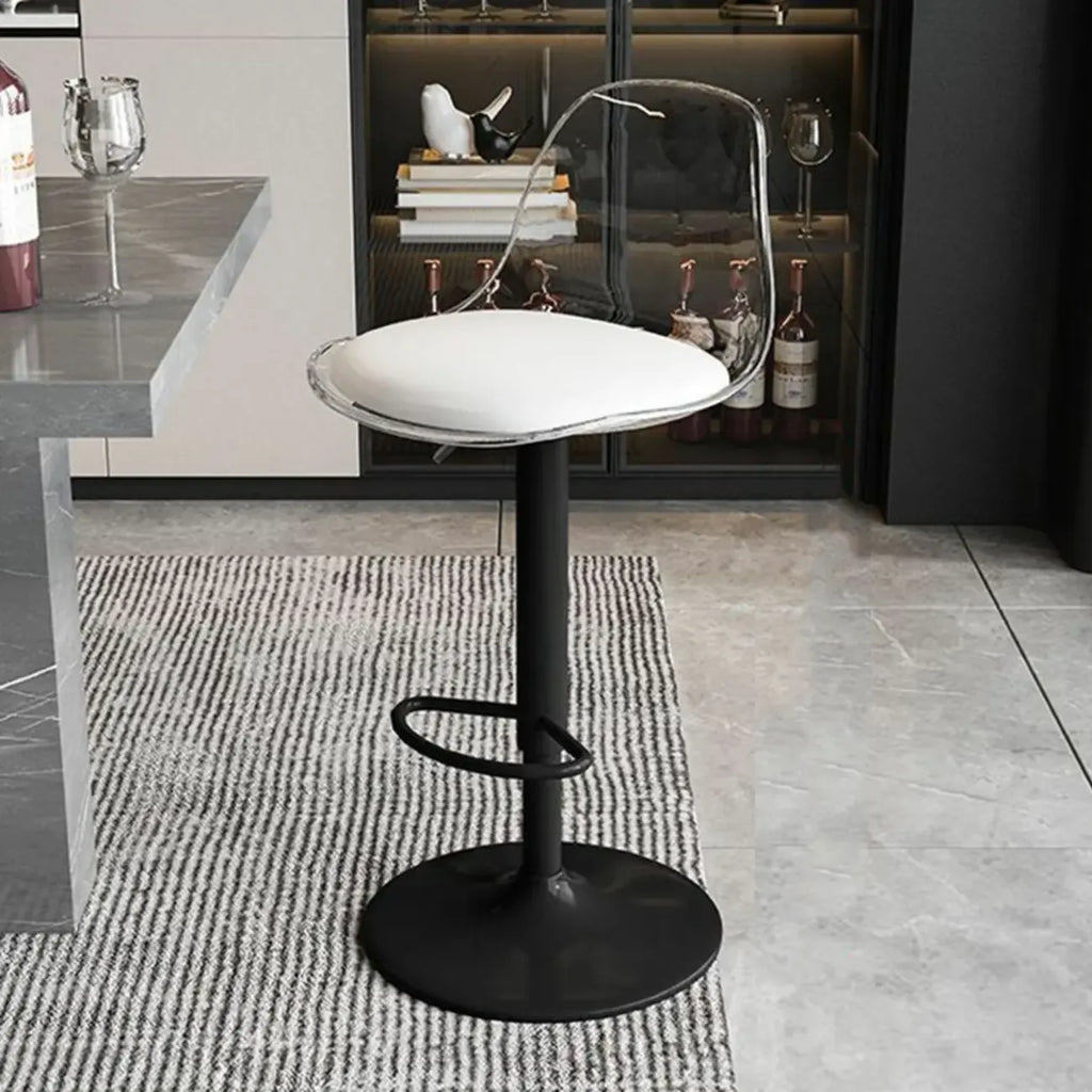 Minimalist Acrylic Swivel Bar Stools Cushion Bucket Seat