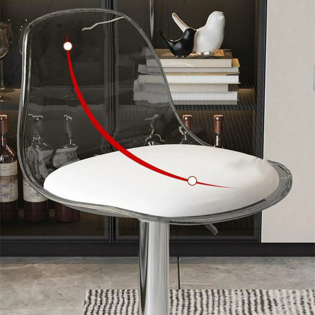 Minimalist Acrylic Swivel Bar Stools Cushion Bucket Seat