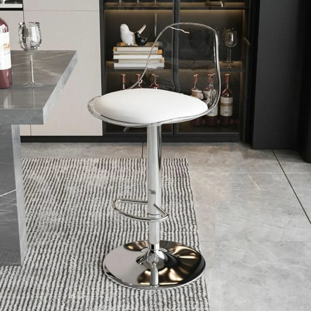 Minimalist Acrylic Swivel Bar Stools Cushion Bucket Seat