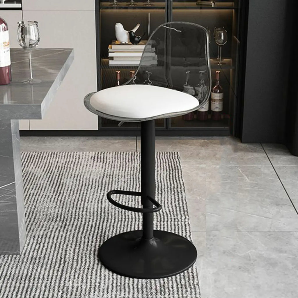Minimalist Acrylic Swivel Bar Stools Cushion Bucket Seat