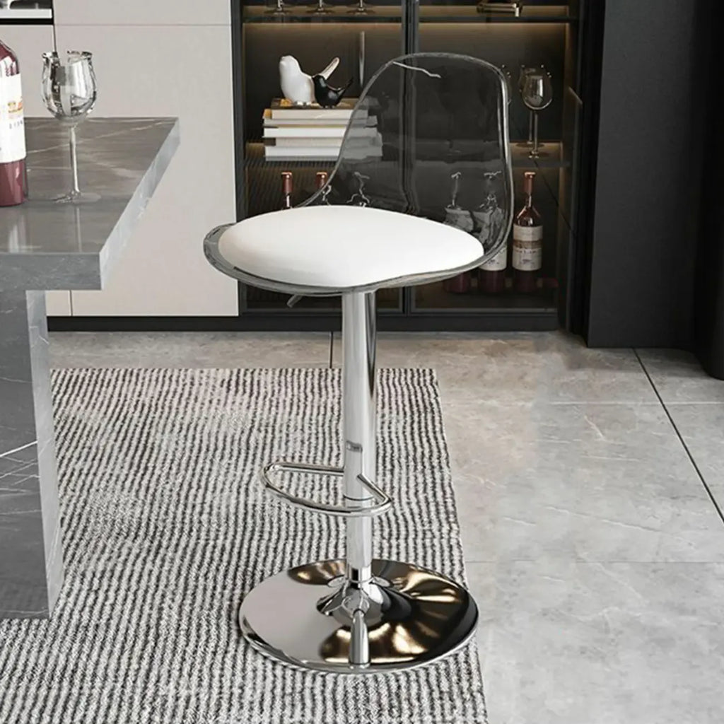 Minimalist Acrylic Swivel Bar Stools Cushion Bucket Seat