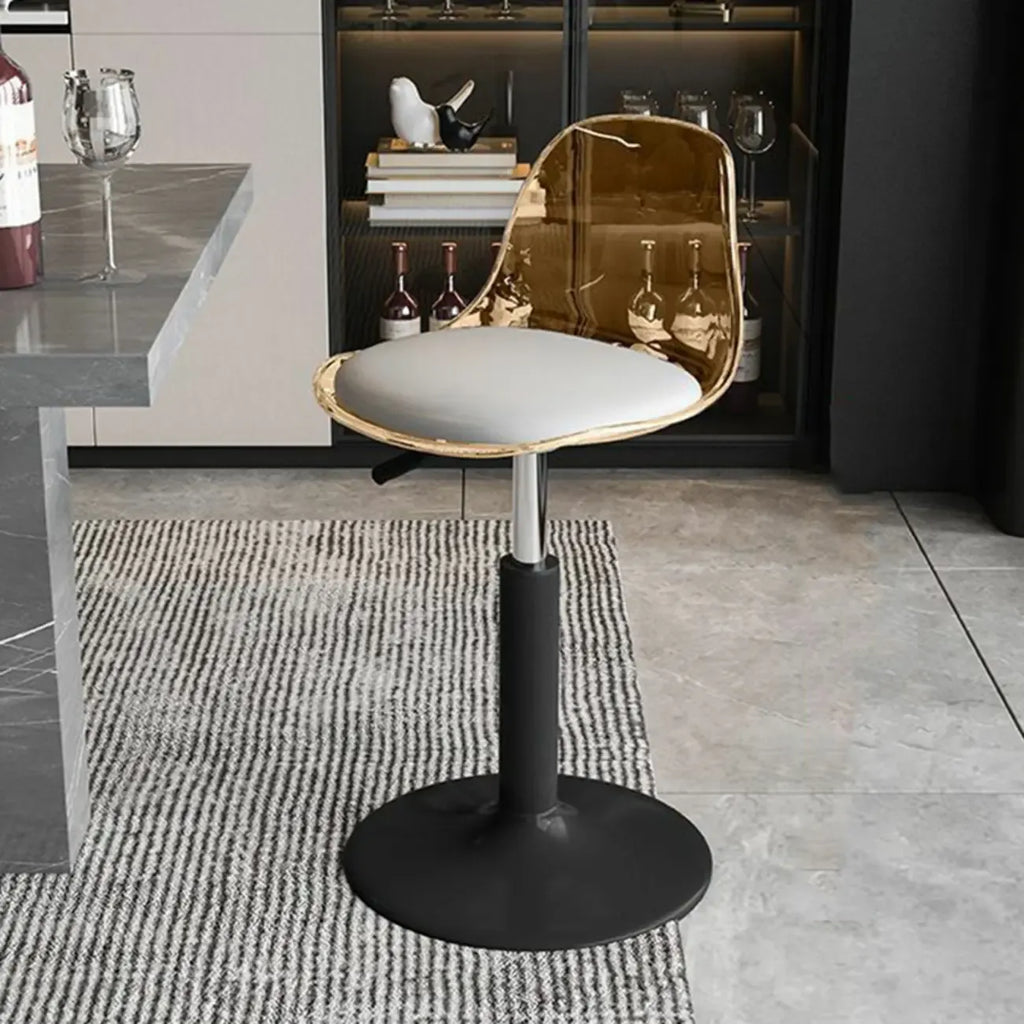 Minimalist Acrylic Swivel Bar Stools Cushion Bucket Seat