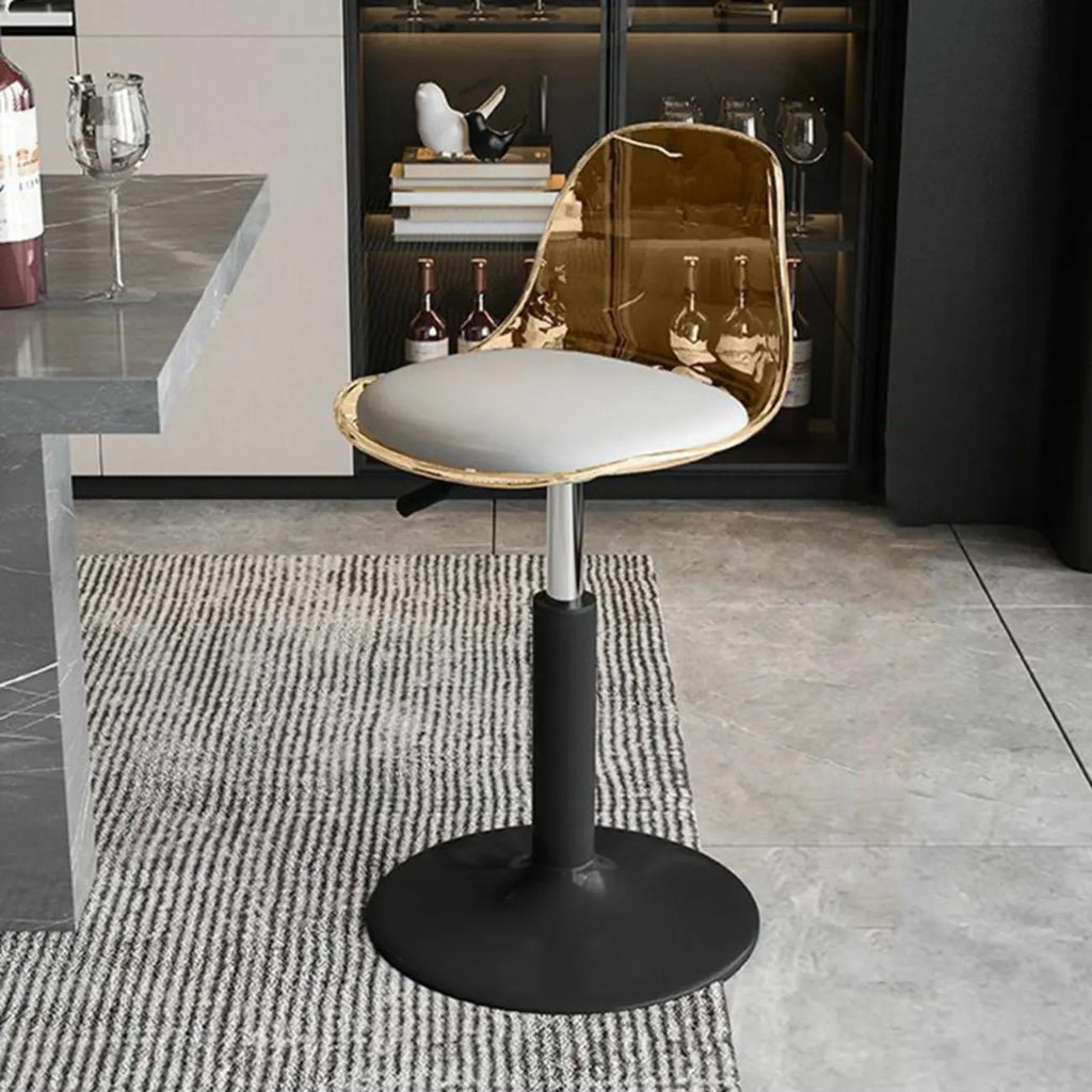 Minimalist Acrylic Swivel Bar Stools Cushion Bucket Seat