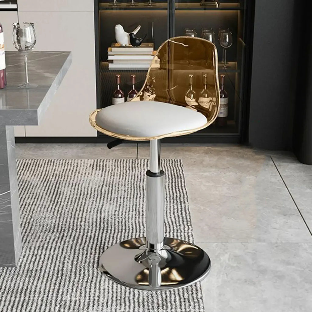 Minimalist Acrylic Swivel Bar Stools Cushion Bucket Seat