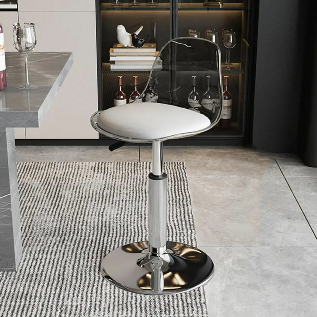 Minimalist Acrylic Swivel Bar Stools Cushion Bucket Seat