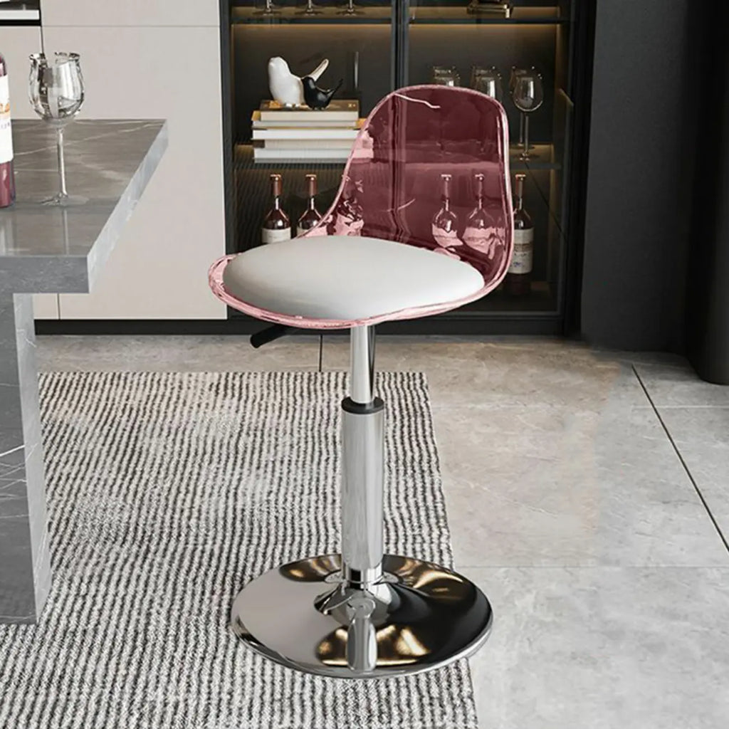 Minimalist Acrylic Swivel Bar Stools Cushion Bucket Seat