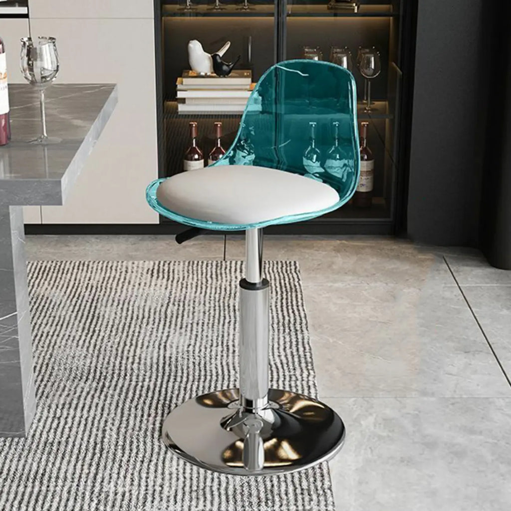 Minimalist Acrylic Swivel Bar Stools Cushion Bucket Seat