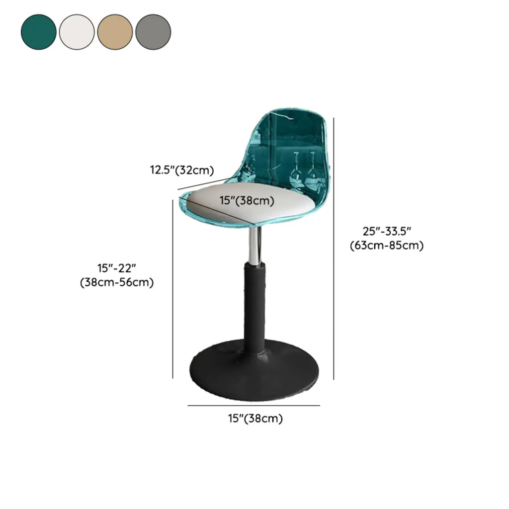 Minimalist Acrylic Swivel Bar Stools Cushion Bucket Seat