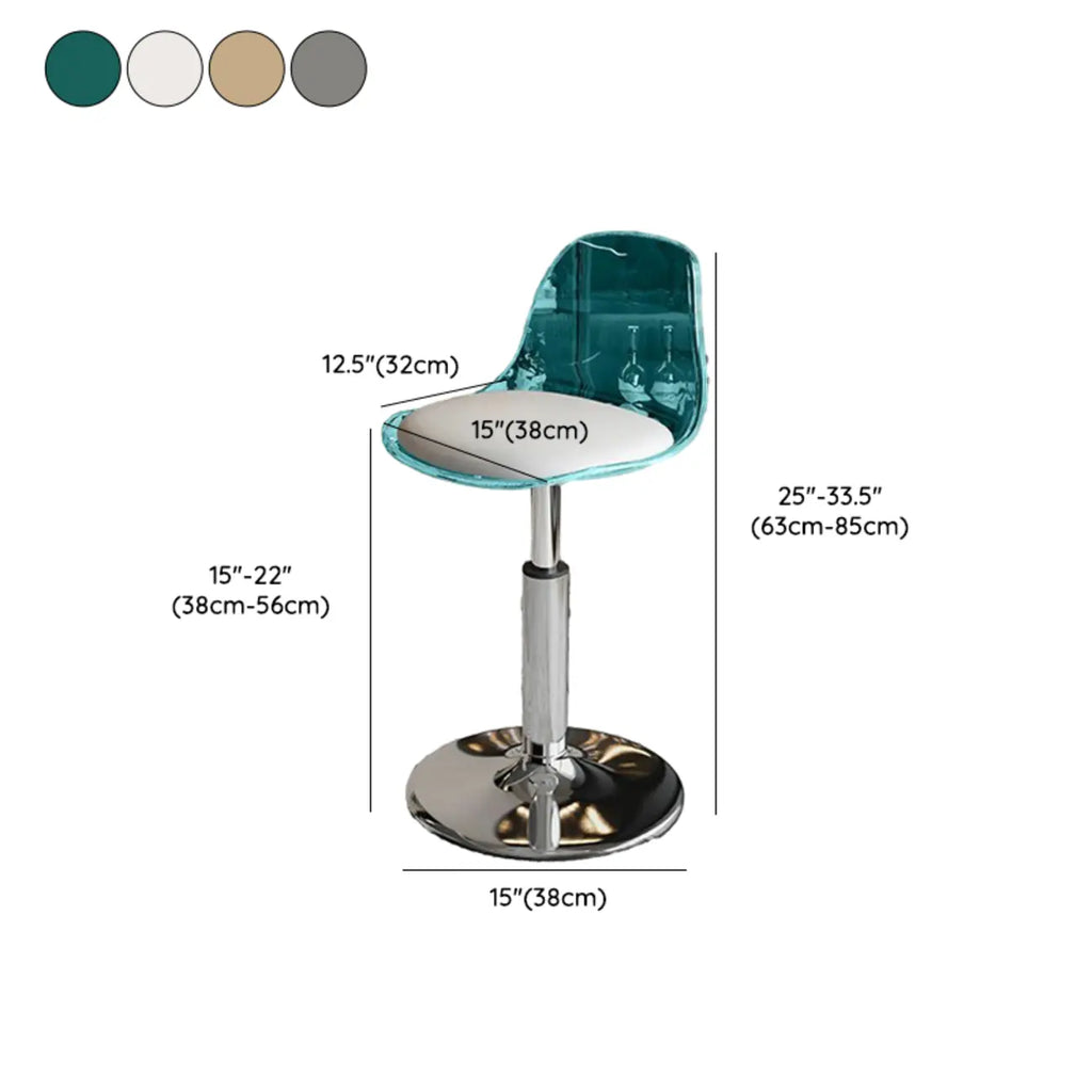Minimalist Acrylic Swivel Bar Stools Cushion Bucket Seat