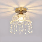 Contemporary LED Brass Semi-Flush Ceiling Light for Home