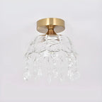 Contemporary LED Brass Semi-Flush Ceiling Light for Home