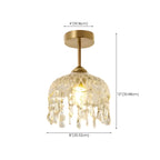 Contemporary LED Brass Semi-Flush Ceiling Light for Home