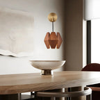 Diamond-Shape Wooden Wall Sconce for Interior Lighting