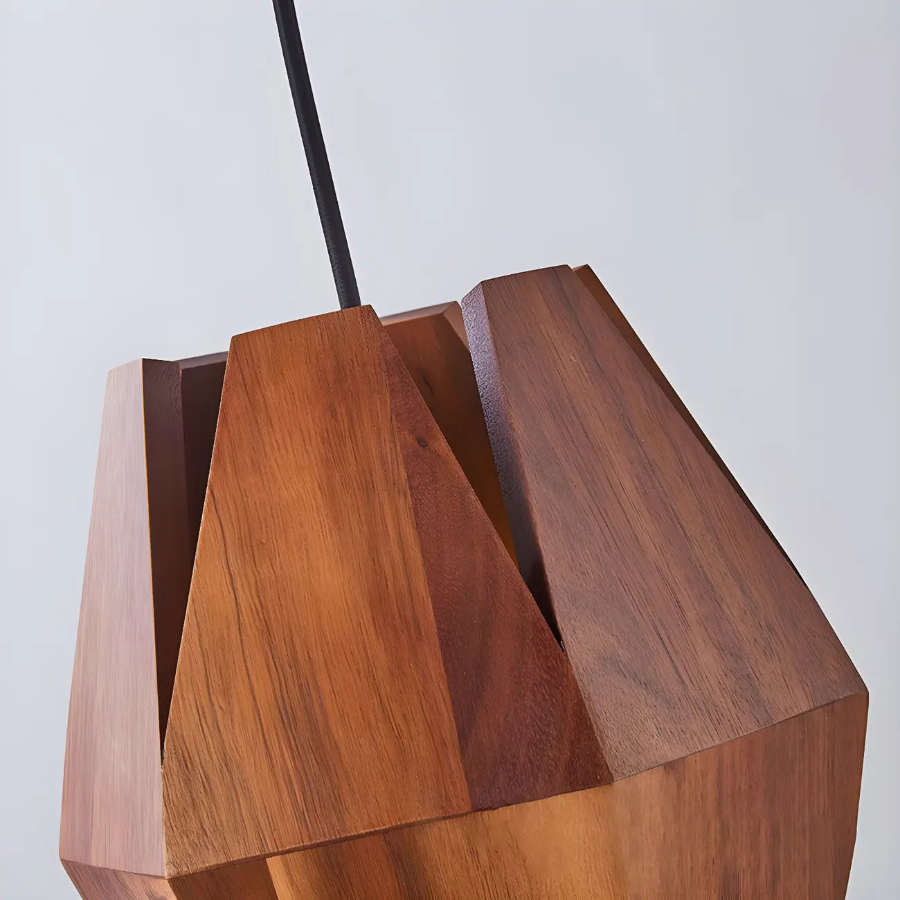 Diamond-Shape Wooden Wall Sconce for Interior Lighting