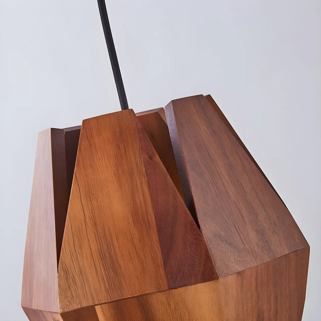 Diamond-Shape Wooden Wall Sconce for Interior Lighting