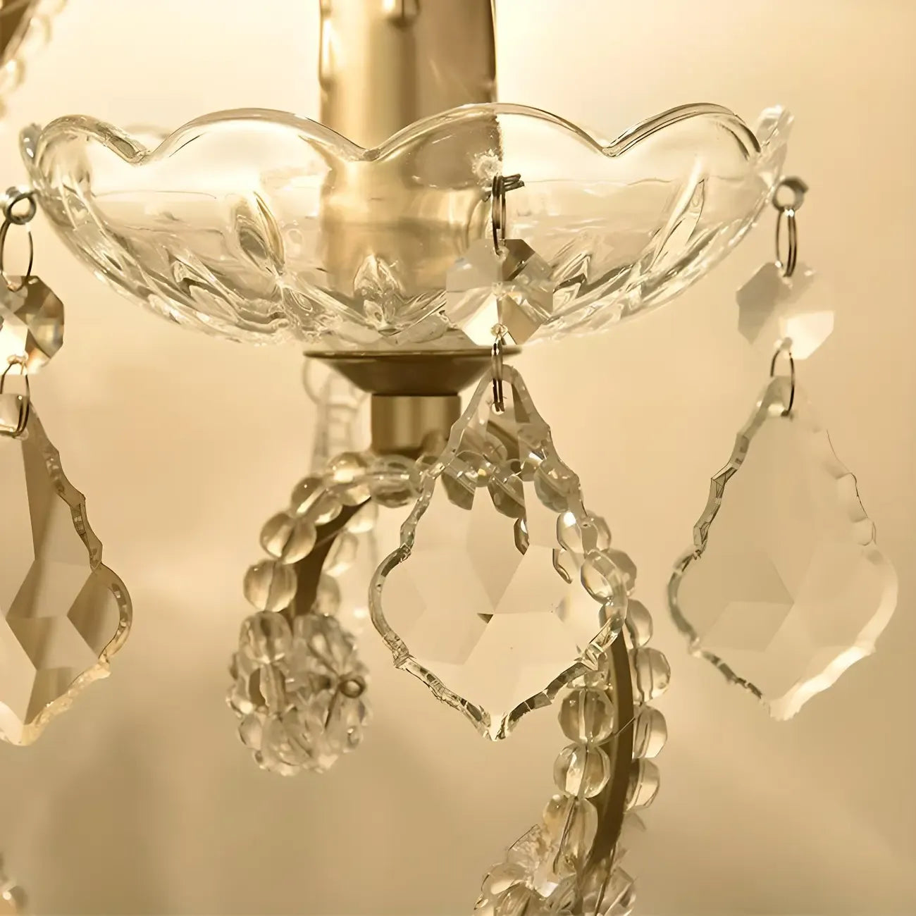 1/2 Light Vintage Candle Crystal Wall Sconce for Hallway
