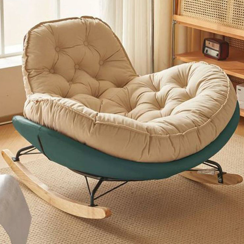 Comfortable Wide Seat Flannel Rocking Chair for Indoor
