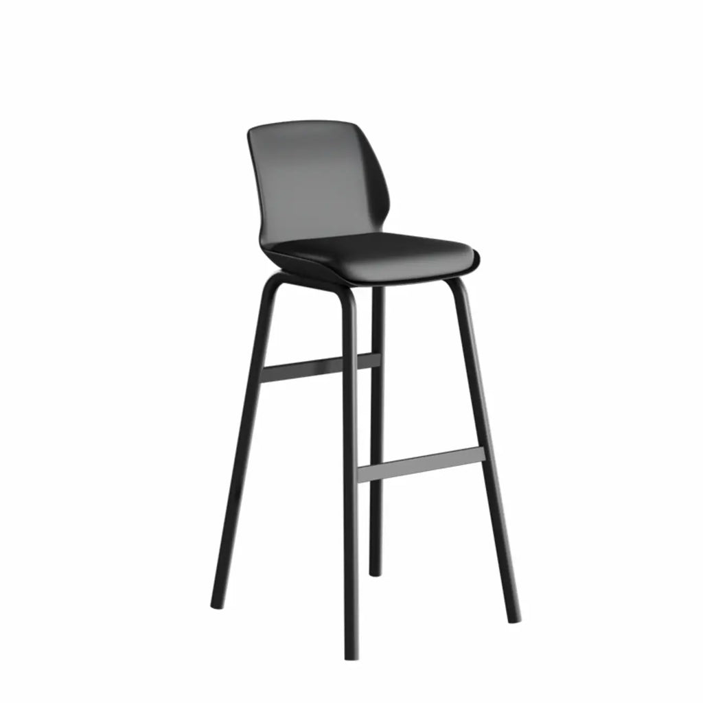 Minimalist Metal Upholstered Short Counter Height Bar Stool