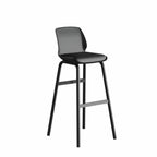 Minimalist Metal Upholstered Short Counter Height Bar Stool