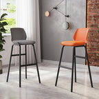 Minimalist Metal Upholstered Short Counter Height Bar Stool