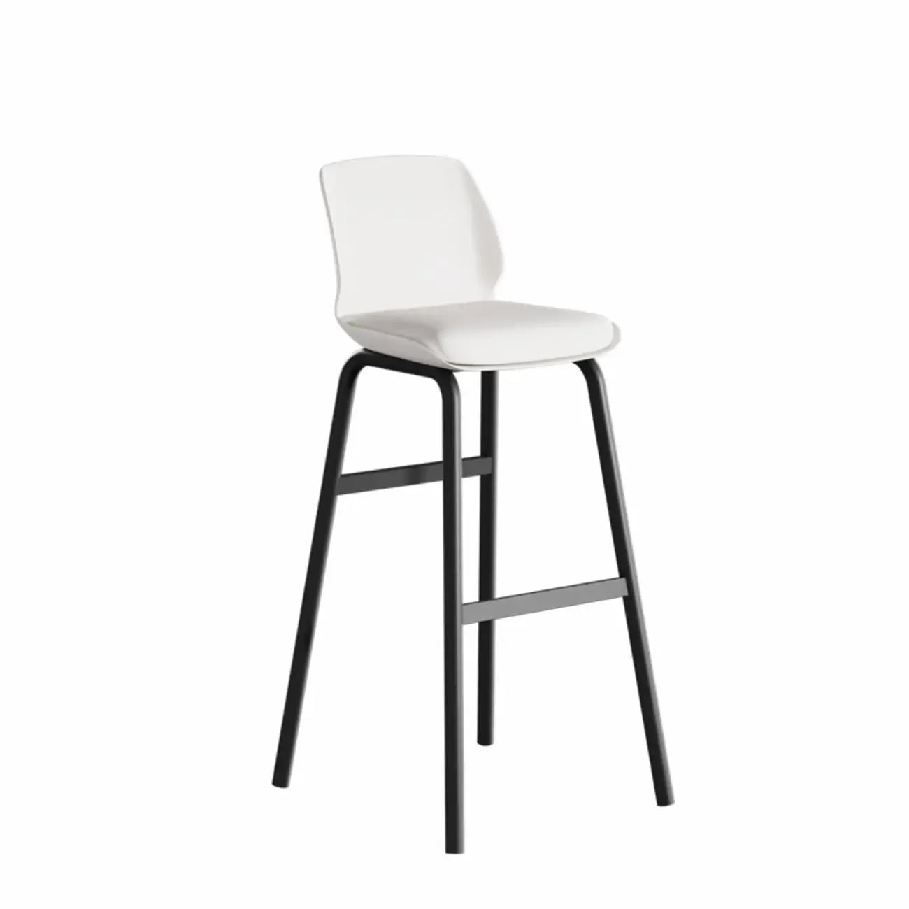 Minimalist Metal Upholstered Short Counter Height Bar Stool