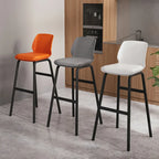 Minimalist Metal Upholstered Short Counter Height Bar Stool