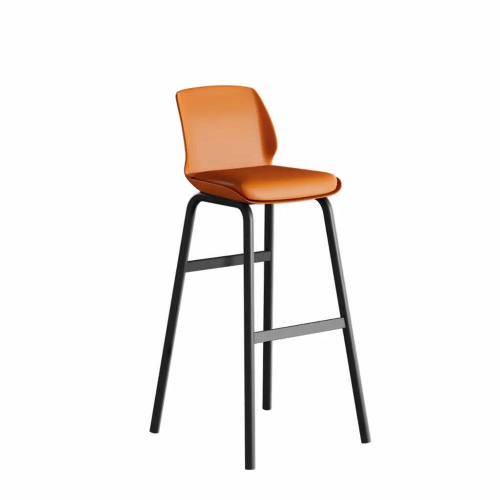 Minimalist Metal Upholstered Short Counter Height Bar Stool