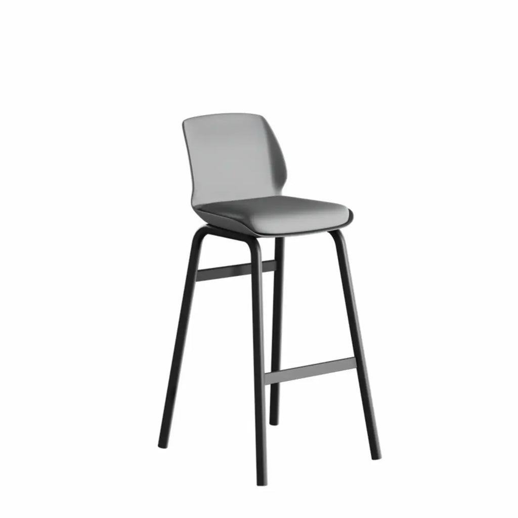 Minimalist Metal Upholstered Short Counter Height Bar Stool