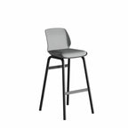 Minimalist Metal Upholstered Short Counter Height Bar Stool