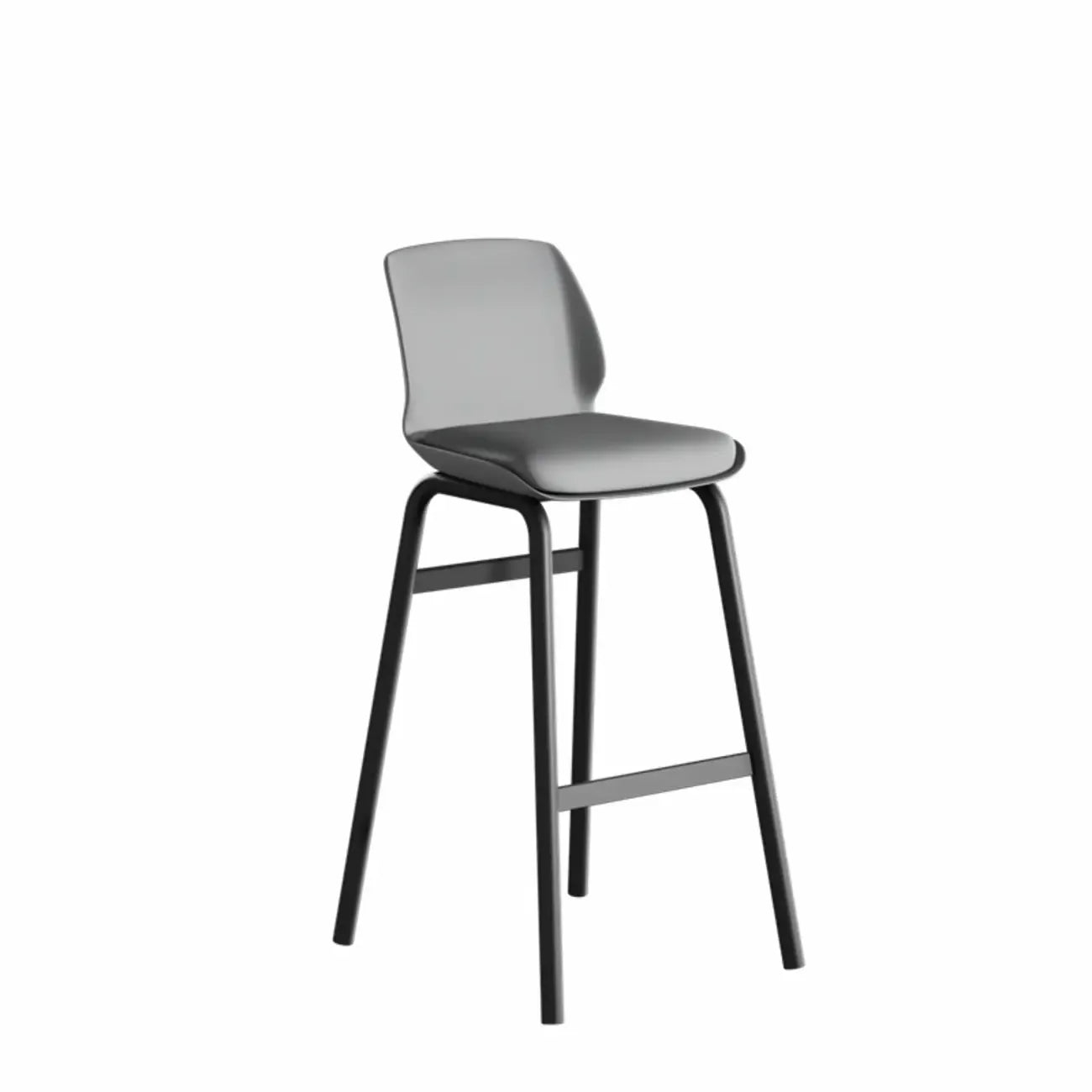 Minimalist Metal Upholstered Short Counter Height Bar Stool