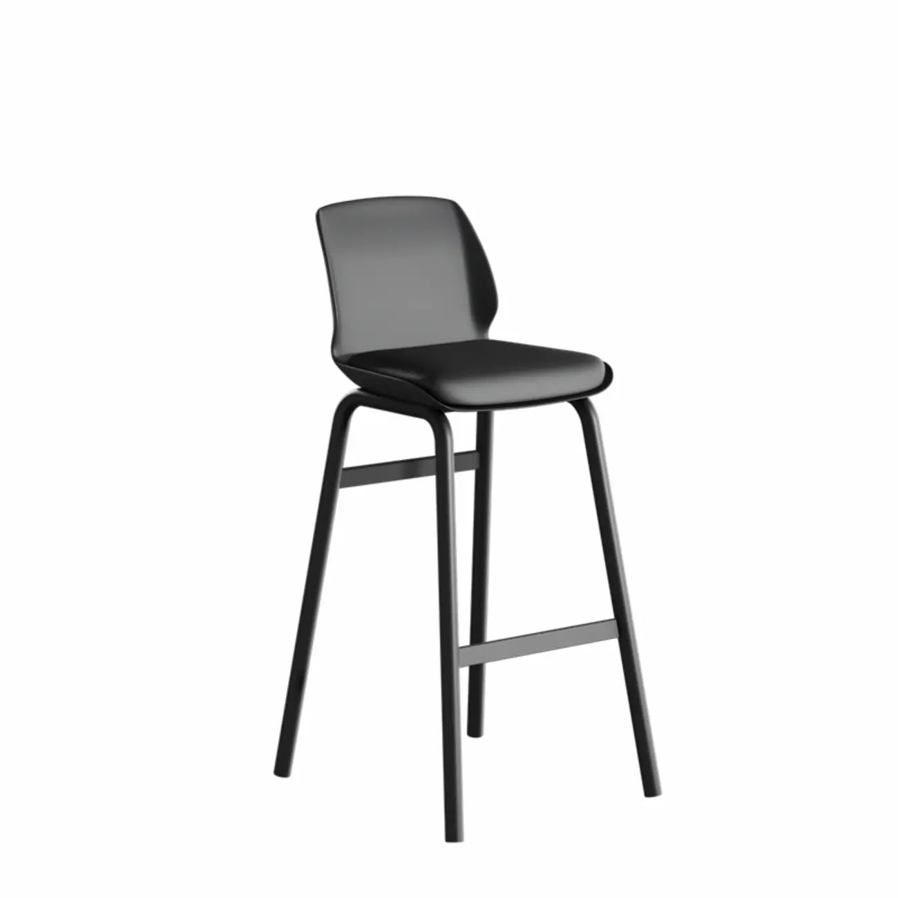 Minimalist Metal Upholstered Short Counter Height Bar Stool