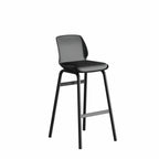 Minimalist Metal Upholstered Short Counter Height Bar Stool