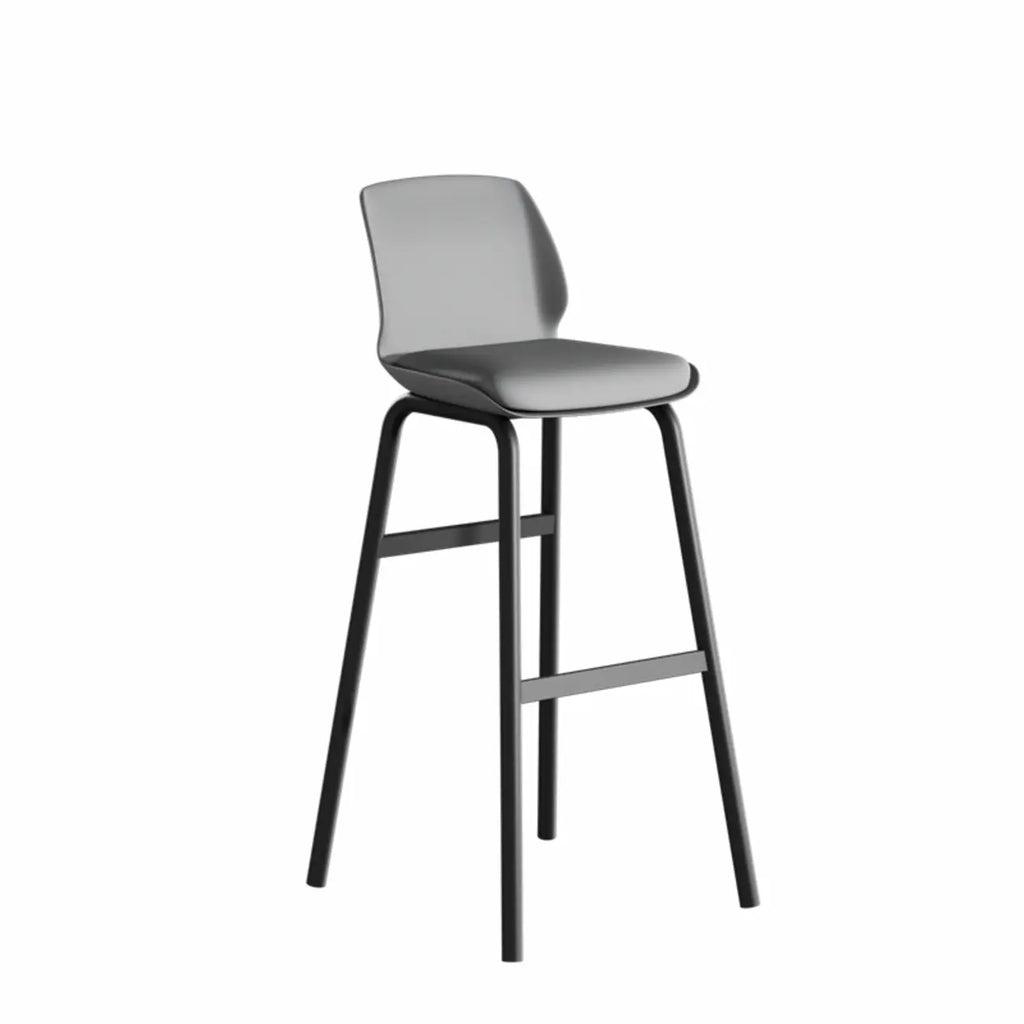 Minimalist Metal Upholstered Short Counter Height Bar Stool