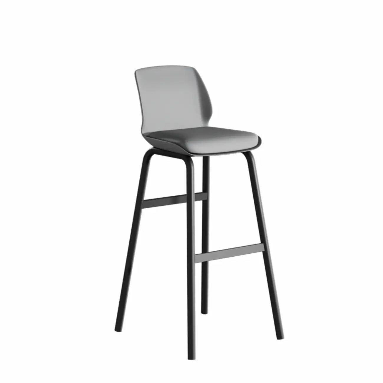 Minimalist Metal Upholstered Short Counter Height Bar Stool