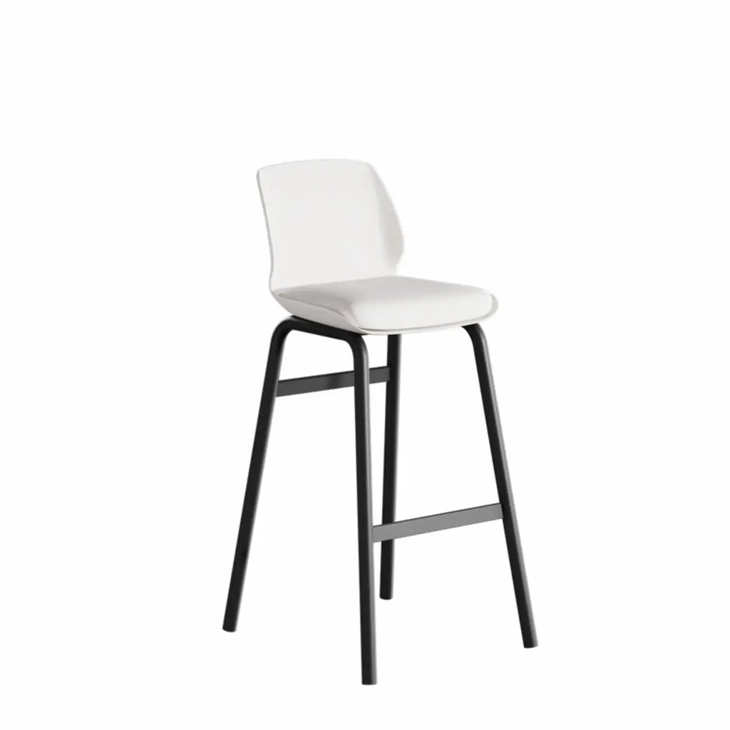 Minimalist Metal Upholstered Short Counter Height Bar Stool