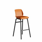 Minimalist Metal Upholstered Short Counter Height Bar Stool