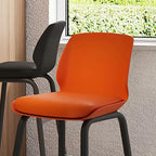 Minimalist Metal Upholstered Short Counter Height Bar Stool