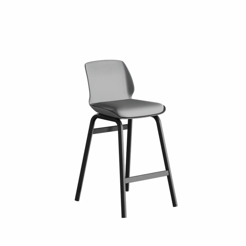 Minimalist Metal Upholstered Short Counter Height Bar Stool