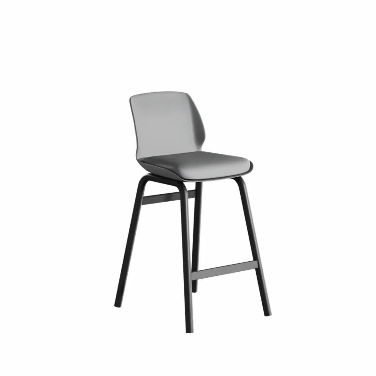 Minimalist Metal Upholstered Short Counter Height Bar Stool
