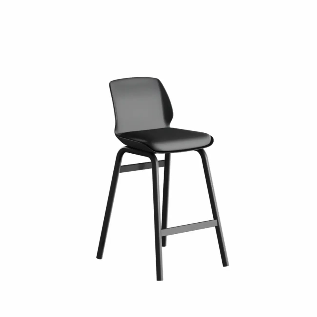 Minimalist Metal Upholstered Short Counter Height Bar Stool