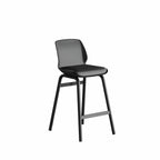 Minimalist Metal Upholstered Short Counter Height Bar Stool