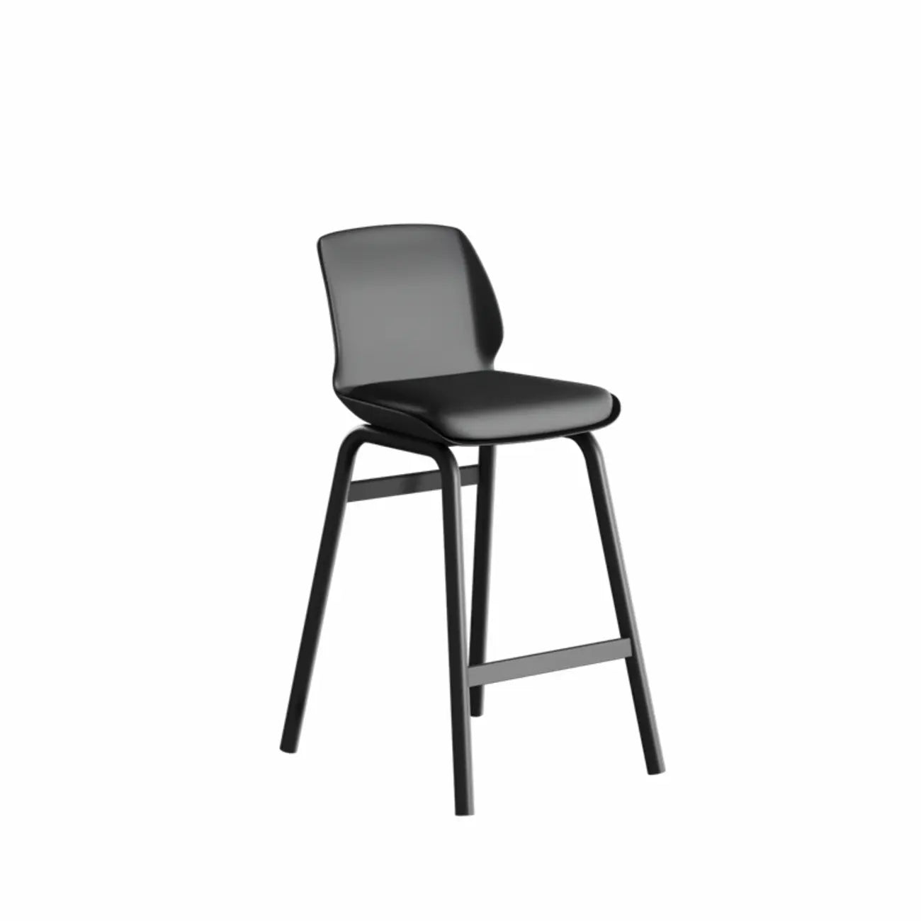 Minimalist Metal Upholstered Short Counter Height Bar Stool