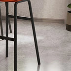 Minimalist Metal Upholstered Short Counter Height Bar Stool