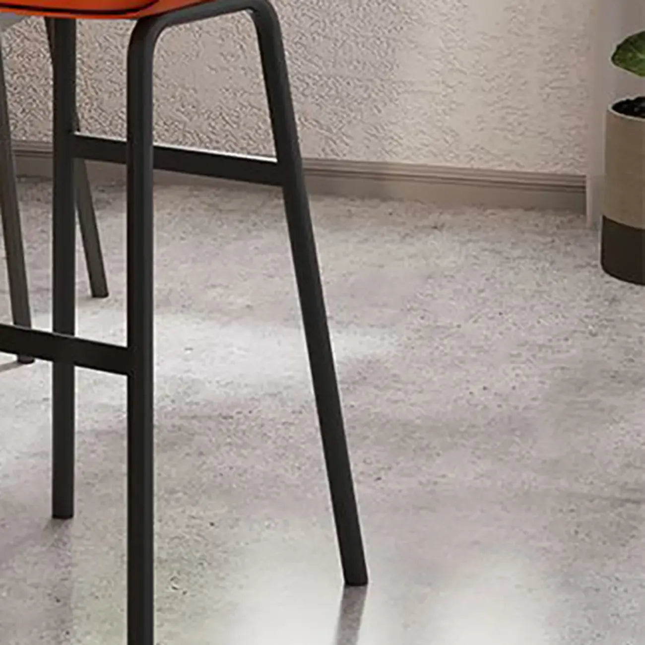 Minimalist Metal Upholstered Short Counter Height Bar Stool