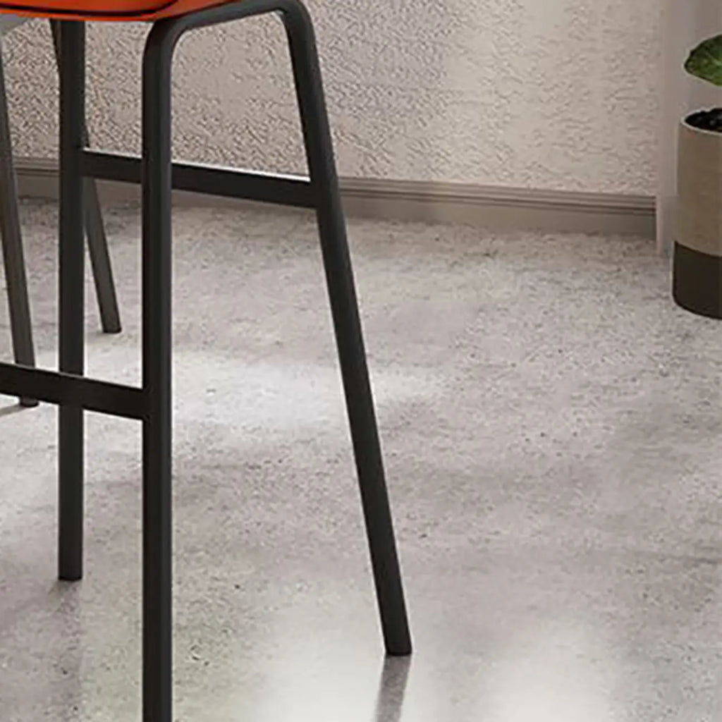 Minimalist Metal Upholstered Short Counter Height Bar Stool